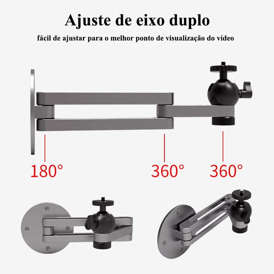 Suporte de montagem na parede para projetor ajustável e dobrável, liga de alumínio