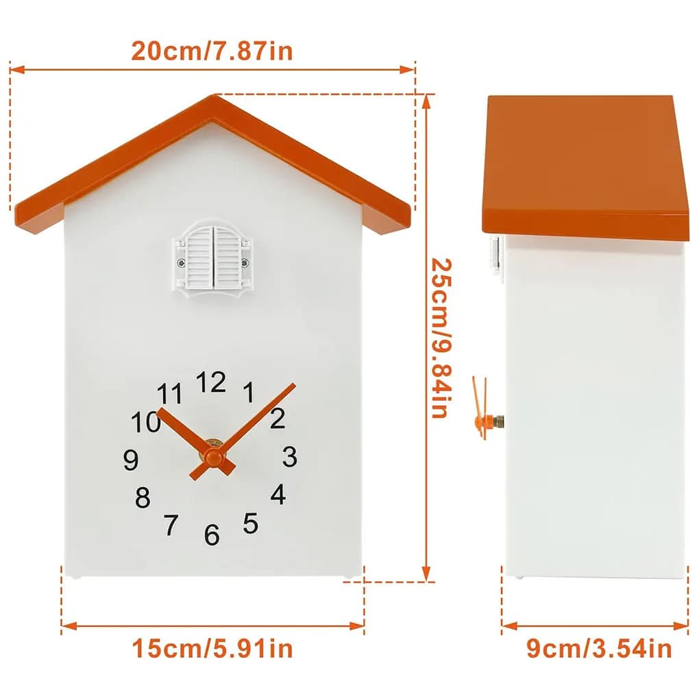 Relógio de parede com carrilhão horário ABS com cuco para sala de estar feito de ABS com números grandes e claros