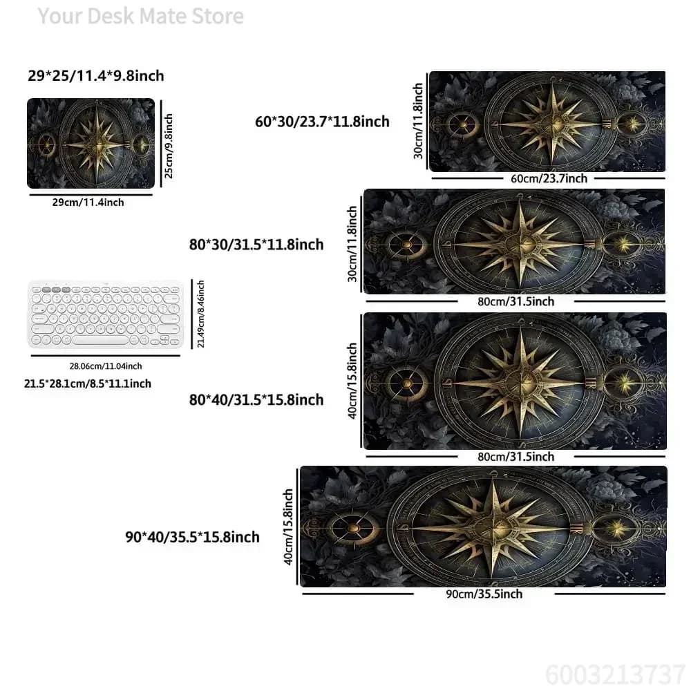 Dimensões do tapete de rato gamer mapa-múndi náutico em várias medidas para teclado e mouse
