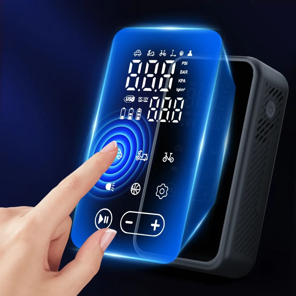 Yiju tela de toque sem fio bomba ar toque portátil inflator pneu elétrico para carro bicicleta motocicleta compressor ar injetor
