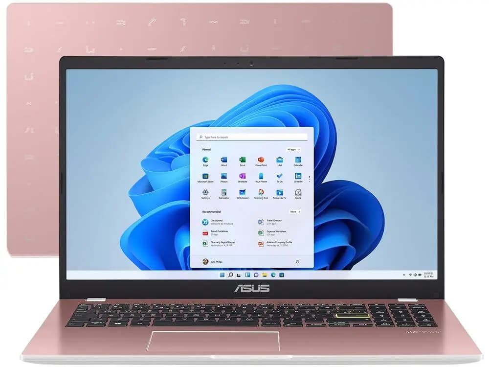 Notebook ASUS Vivobook Go 15 E510KA-BR833WS rosa com tela Windows 11