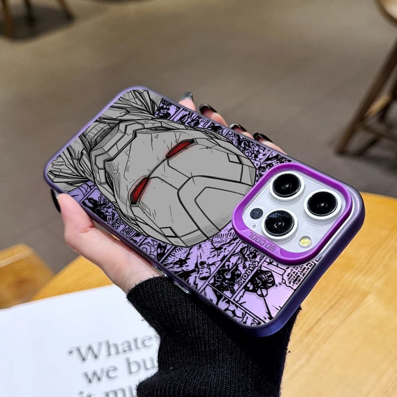 Capa para celular cinza com estampa do herói Marvel Iron Man compatível Xiaomi POCO X7 X6 X5 X3 F6 F5