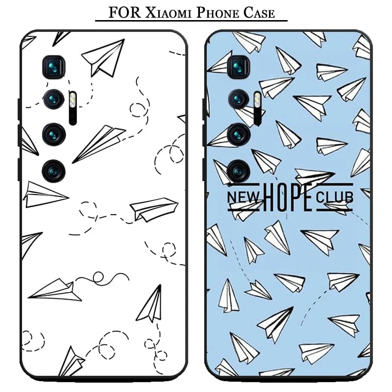 Capa de telefone Xiaomi com desenhos de aviões de papel em fundo azul