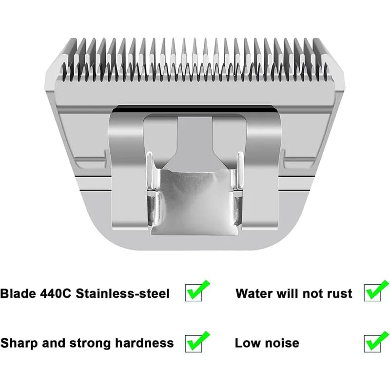 Lâminas removíveis largas para cães de estimação, compatíveis com Andis, Oster A5, Wahl KM10 Clippers, em fundo branco.