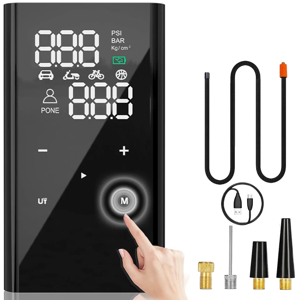 Bomba de Ar Portátil Sem Fio 150PSI 8000mAh Inflador de Pneus Elétrico Digital
