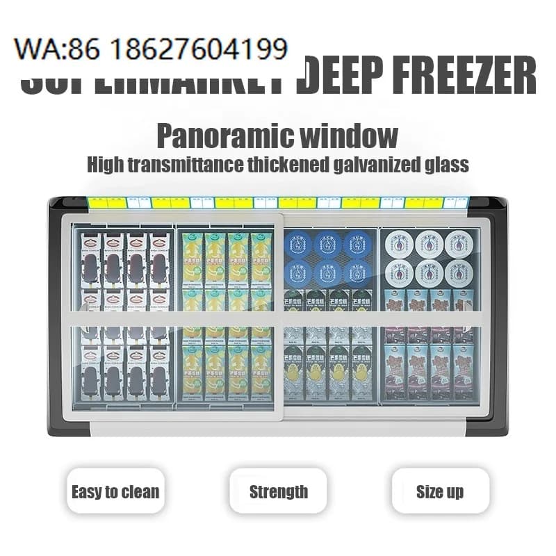 Congelador Comercial para Supermercado, Freezer Vertical Combinado, Refrigerador para Sorvete