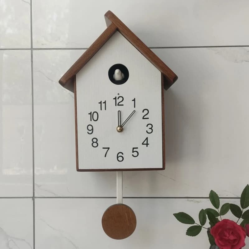 Nordic relógios de parede minimalista moderno relógio de madeira design estético cuco relógios crianças quarto criativo interior ornamento
