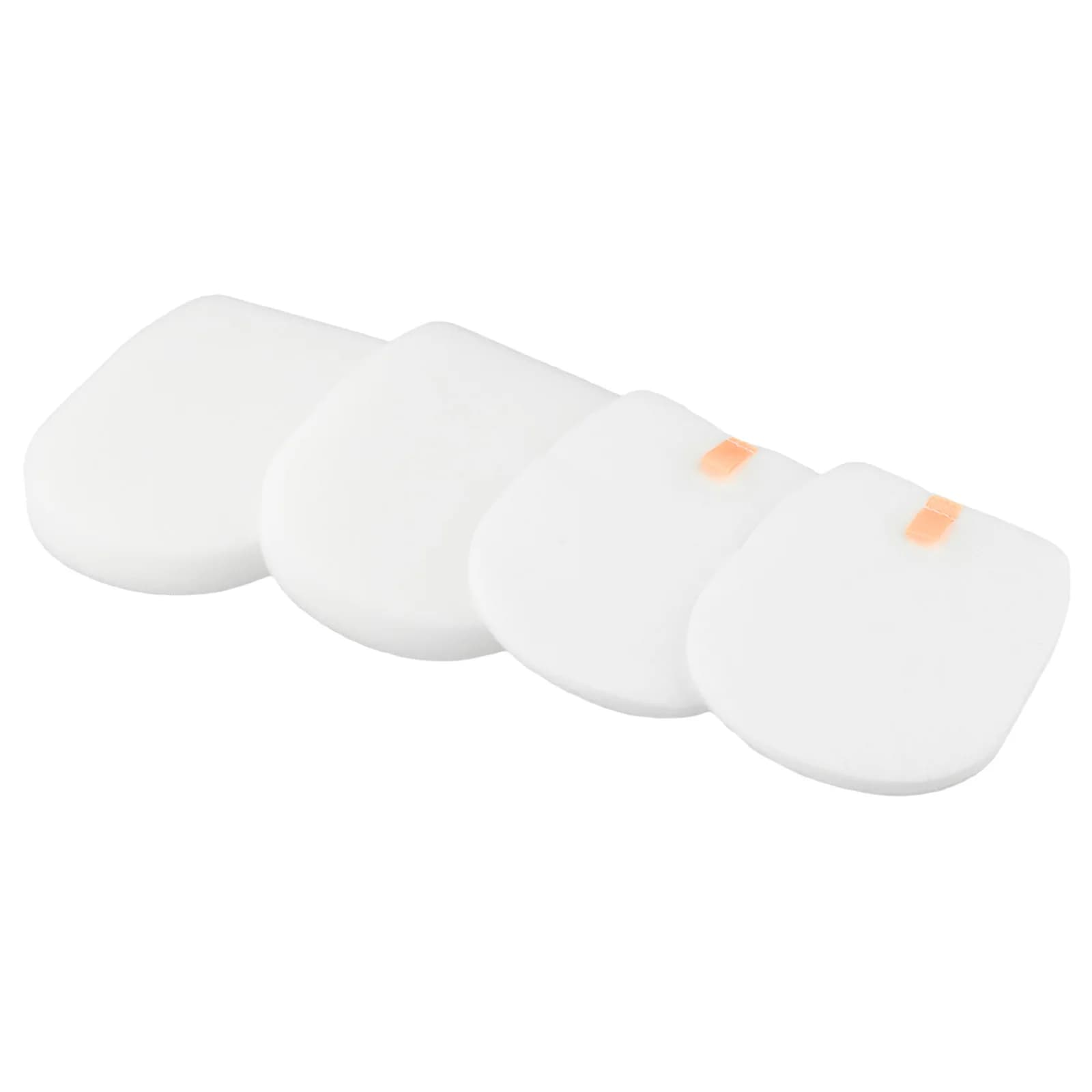 Quatro filtros brancos compatíveis para aspirador Shark com abas laranja para fácil remoção