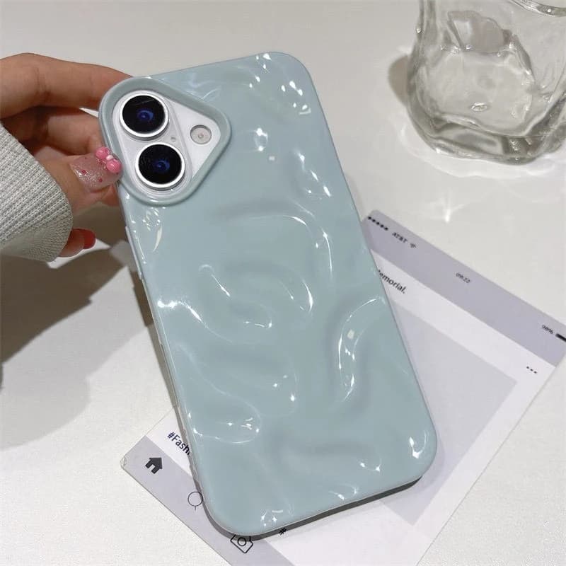 Capa de celular azul claro com textura 3D estilo meteorito para Xiaomi Poco M7