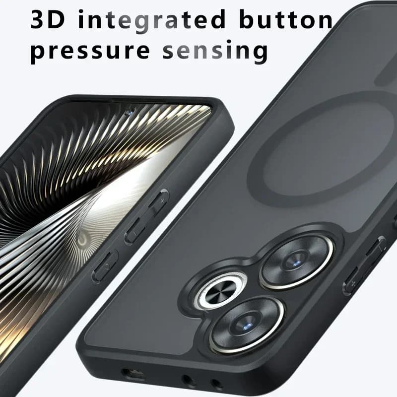 Capa para celular Xiaomi Poco F6 Redmi Turbo 3 preta fosca com botões integrados 3D à prova de choque