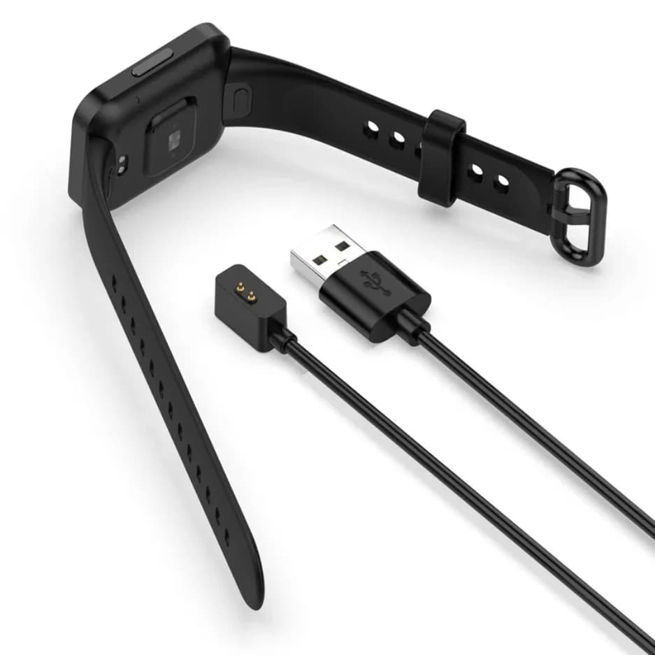 Cabo carregador USB preto para Xiaomi Band 9 8 8 Pro e Redmi Watch com proteção contra sobrecarga