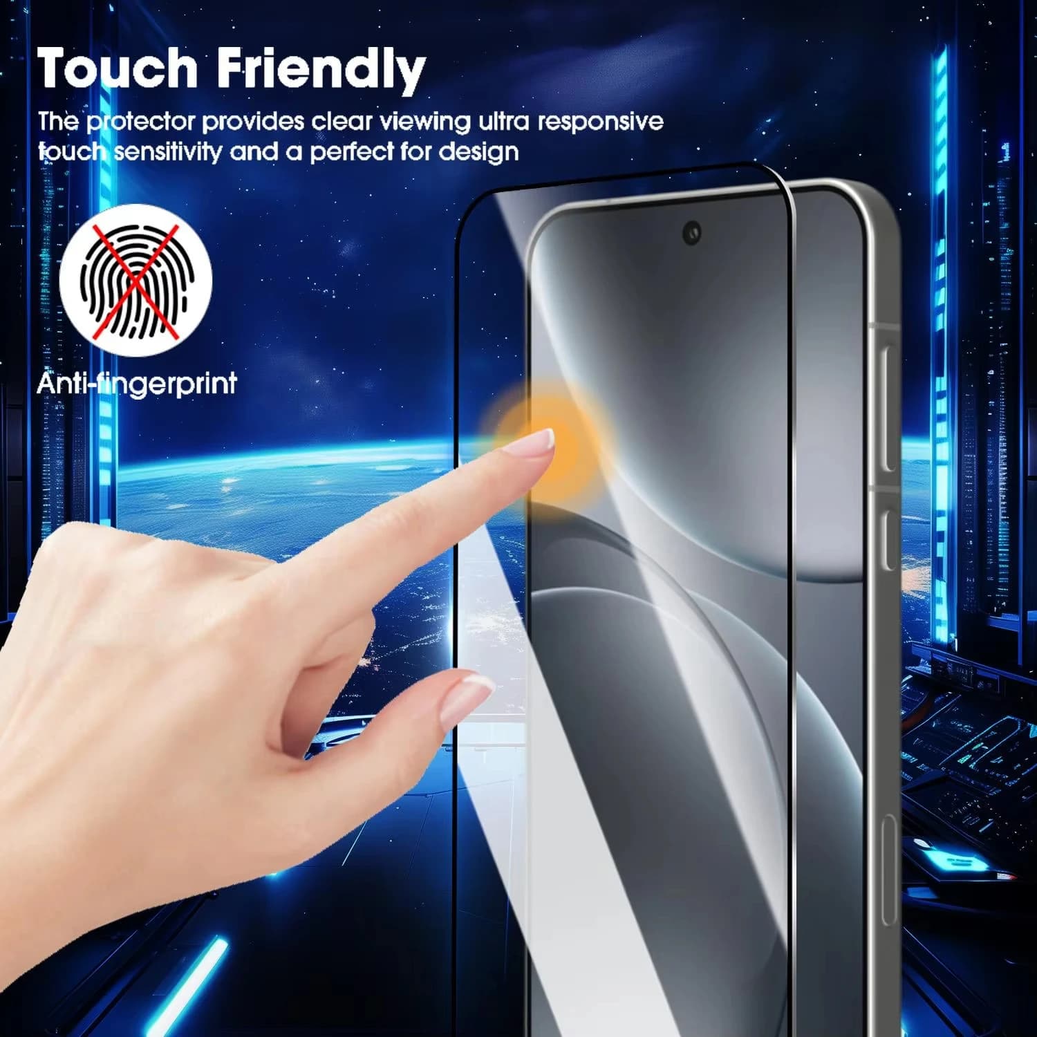Protetor de tela Xiaomi Redmi Note 14 vidro temperado sensível ao toque e anti-impressão digital