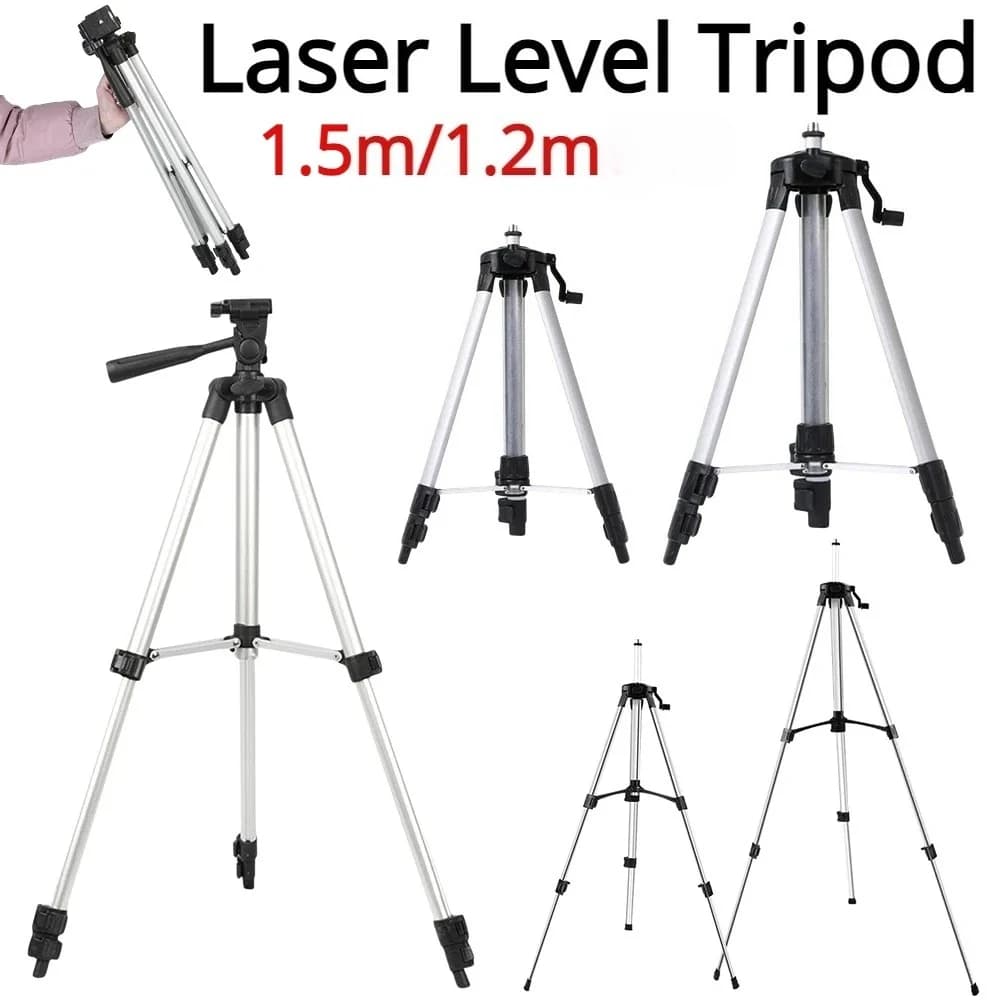 Tripé para Nível a Laser 1.2/1.5m com Altura Ajustável, Suporte de Tripé em Liga de Alumínio com Extensão