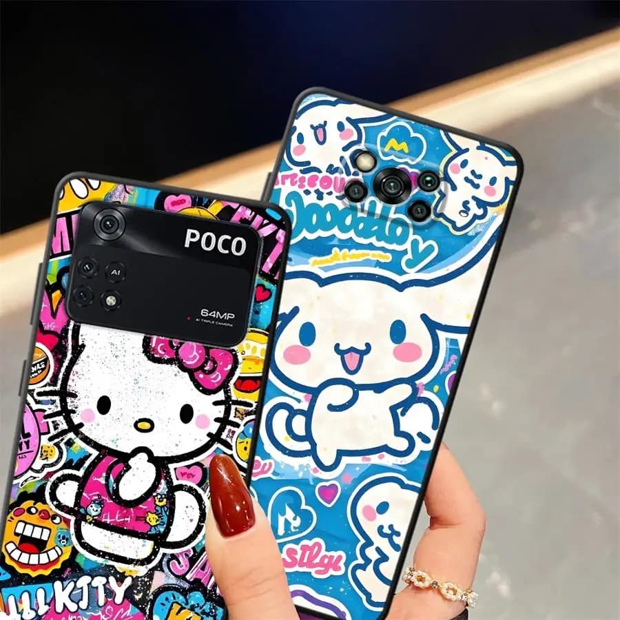 Capa de telefone Sanrio Cinnamoroll e Hello Kitty para Xiaomi Poco