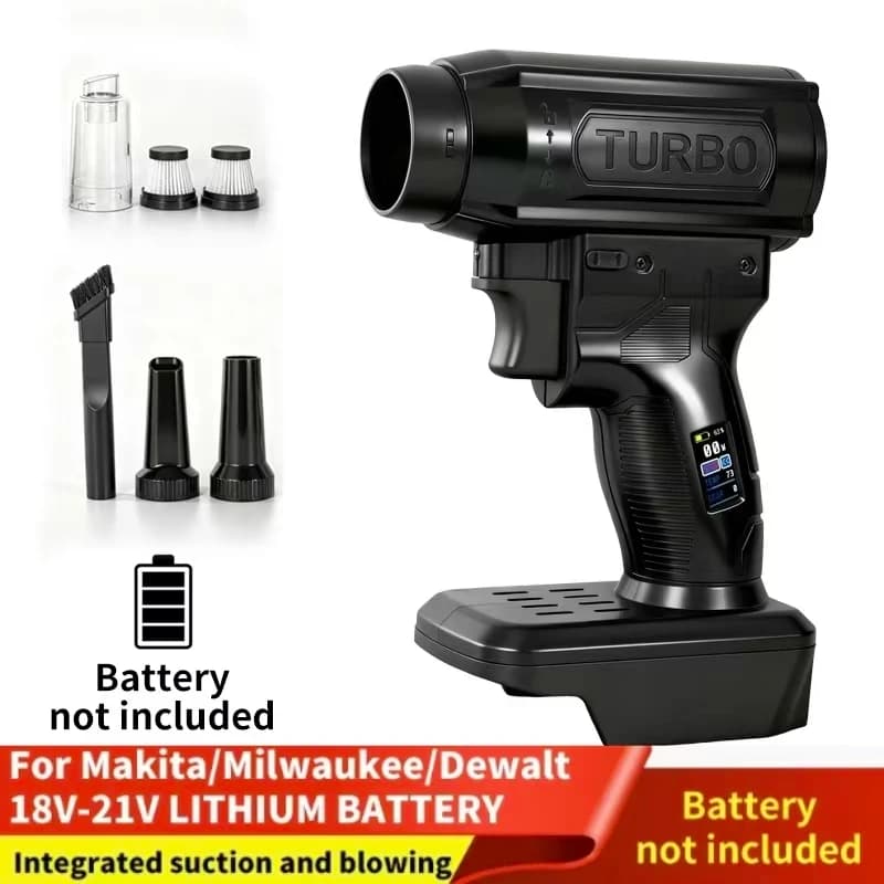 Ventilador turbo de 40mm sem escova, preto, com acessórios para sucção e ventilação