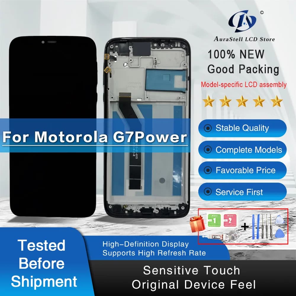 6.2 'para motorola moto g7 power display lcd tela de toque digitador assembléia módulo lcd xt1955 XT1955-4 peça componente substituição