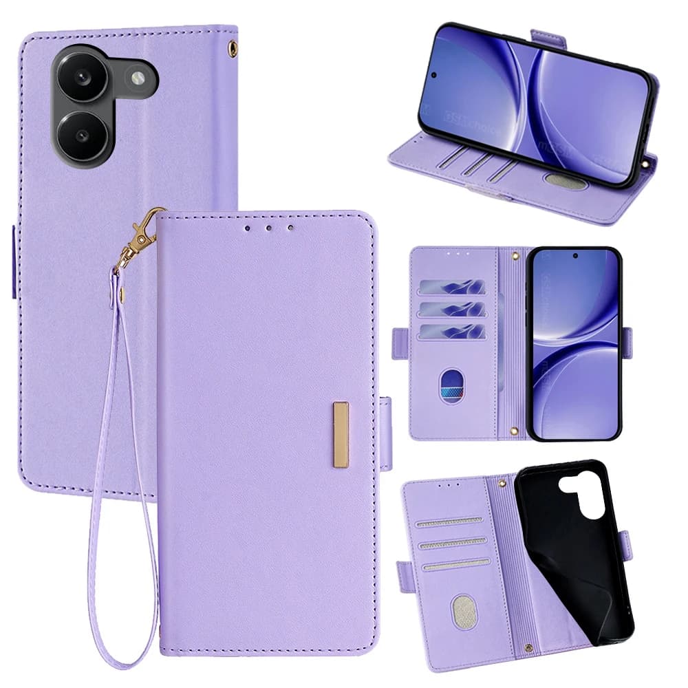 Capa de couro magnético multicolorida para smartphones Xiaomi Poco X8 Pro, X7 Pro, X6, X5, X4, X3 Pro GT