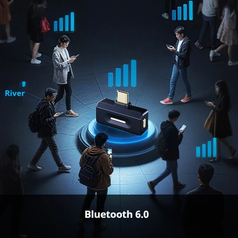 FiiO Air Link (Tipo C) Transmissor Bluetooth 6.0 para jogador de celular/jogo para fones de ouvido sem fio, chip QCC5181, LDAC/AptX adaptável