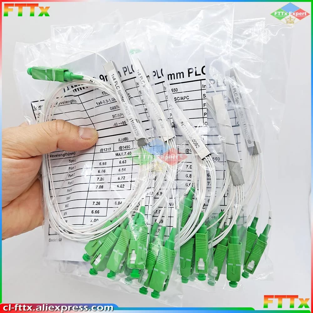 Alta Qualidade 5/10 pçs/lote Divisor 1X2 1X4 1X8 1X16 1X32 PLC SC/APC Fibra Óptica Modo Único 0.9mm G657A1 LSZH 1m PVC