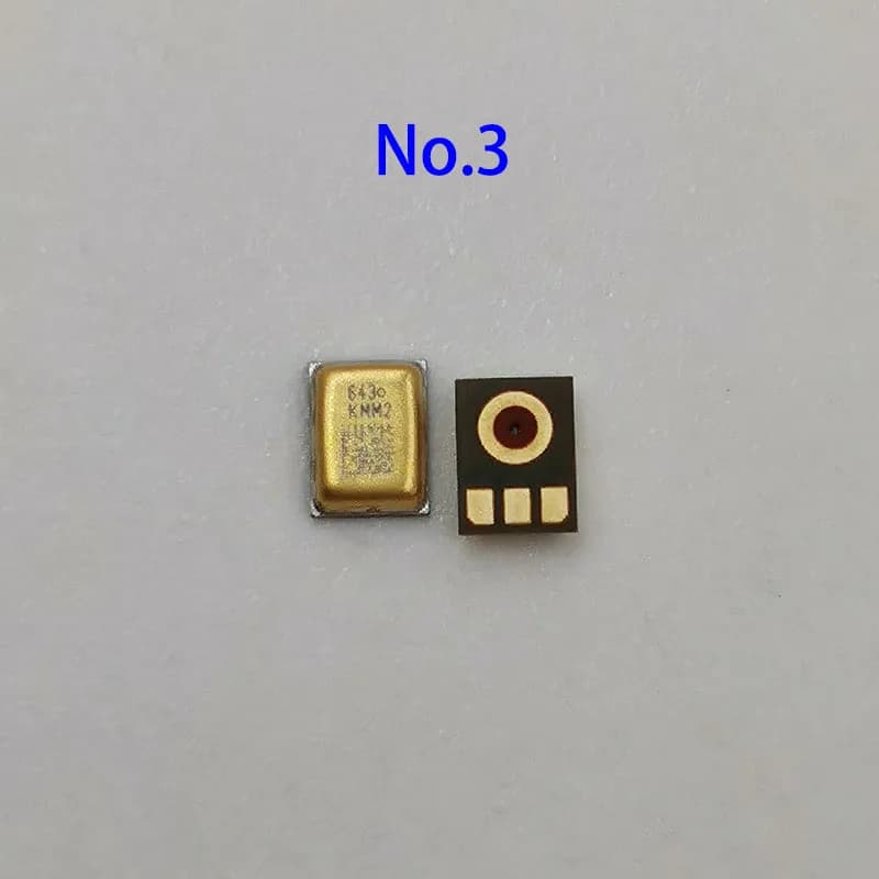 Microfone interno para celular Xiaomi série 3, peça de reposição dourada com contatos elétricos pretos