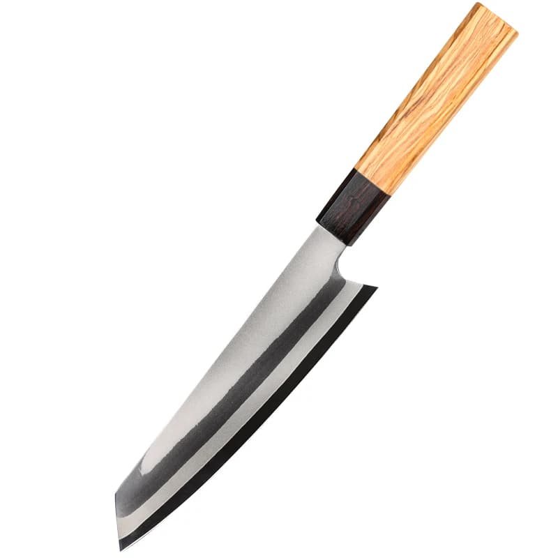 Faca Kiritsuke 8 polegadas com lâmina em aço Damasco 7 camadas e cabo em madeira de oliveira