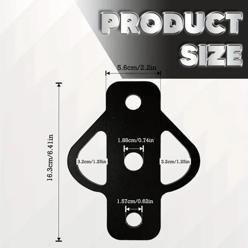 Dimensões do adaptador de engate de reboque preto para ATV com suporte de bola plana em metal resistente