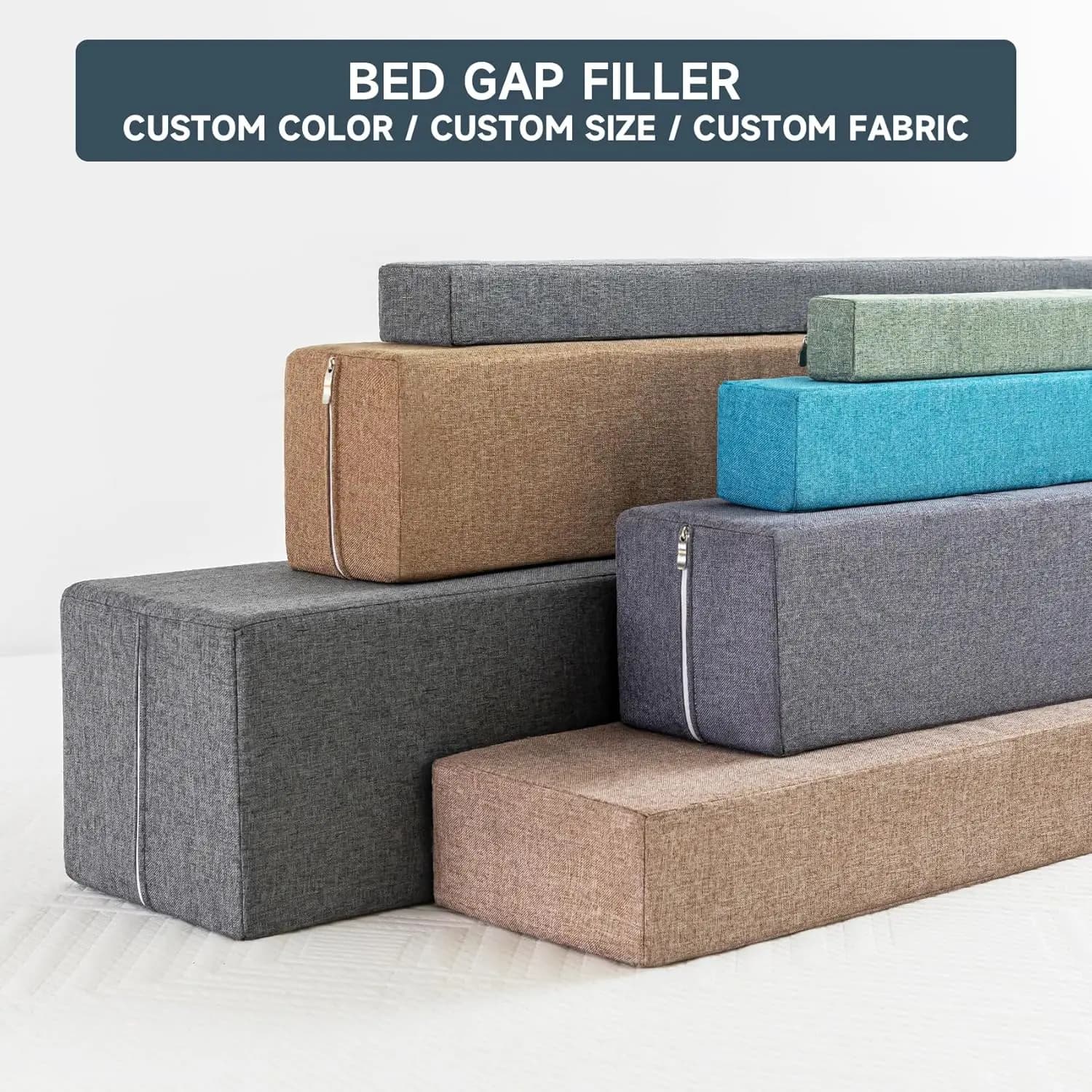 Almofadas de enchimento de cama personalizáveis em várias cores