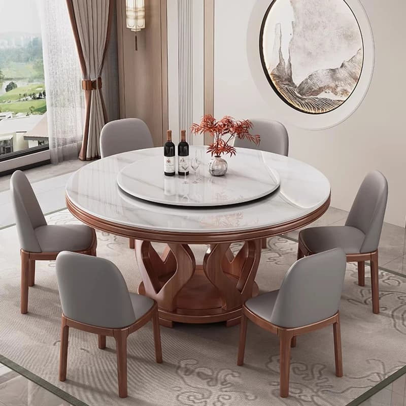 Mesa de Jantar Redonda de Centro para Restaurante, Mesa de Jantar Nórdica Moderna de Luxo, Mesas de Jantar de Designer para Sala de Estar, Móveis para Sala de Estar
