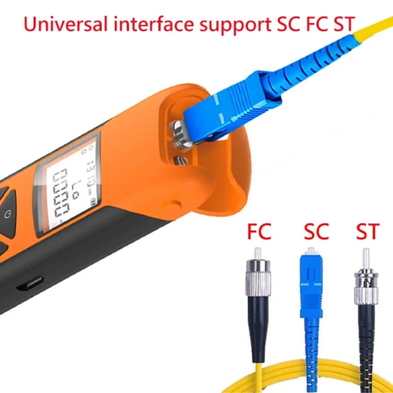 Medidor de potência óptica FTGT G10 amarelo com interface universal para conectores SC FC ST
