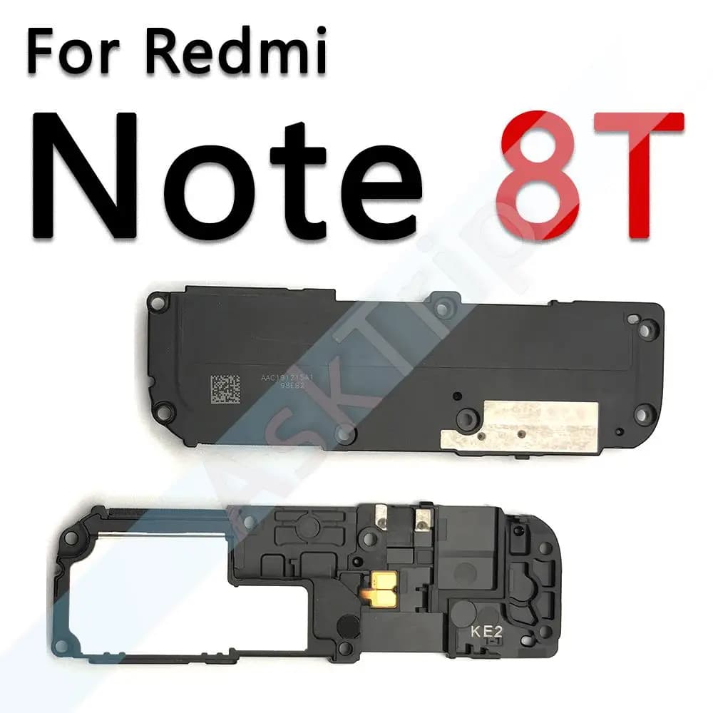 Alto-falante de reposição preto para Xiaomi Redmi Note 8T inferior com componentes internos visíveis