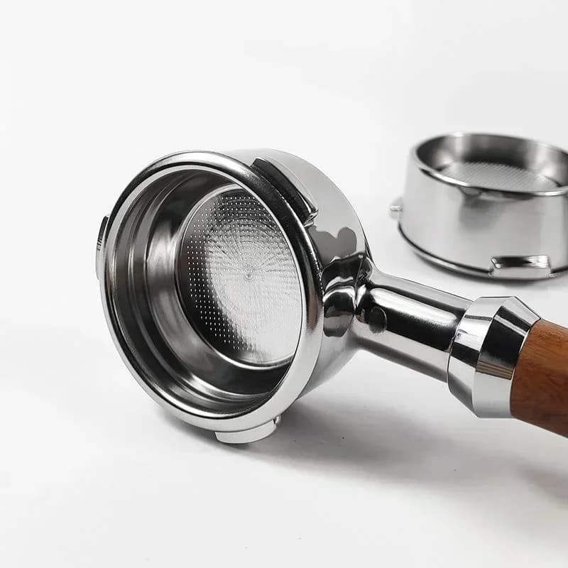 Portafiltro sem fundo profissional 58mm prata para máquina de café Oster com filtro removível