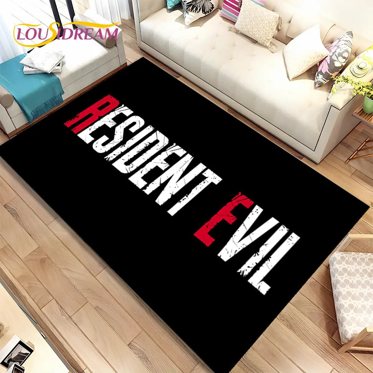 Tapete de área de jogos gamer 3D 'RESIDENT EVIL' antiderrapante para salas de estar e quartos