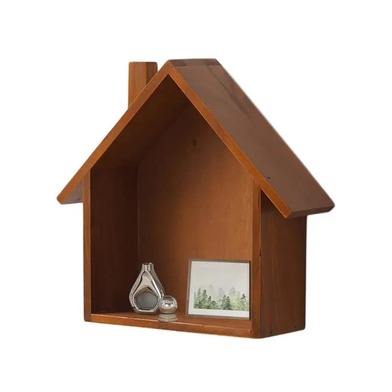 Parede Montado Rústico De Madeira Casa Em Forma De Prateleira Decoração, Farmhouse Decor, Bonito Farmhouse, Pequeno Armário, Armazenamento, Berçário, Casa