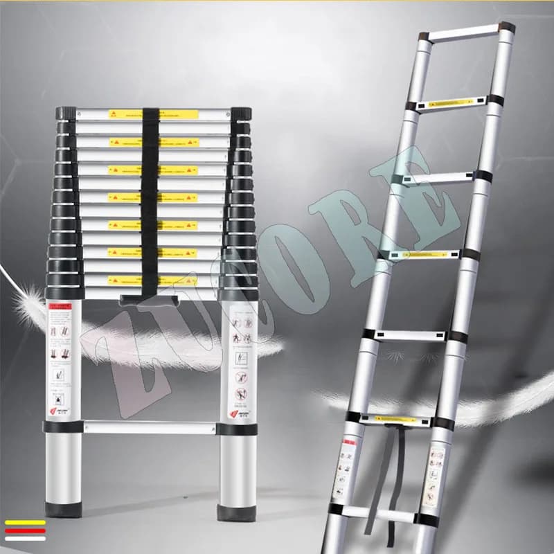 Escada telescópica multifuncional espessada 2.3M 2.7M Escada portátil de engenharia doméstica para levantamento externo