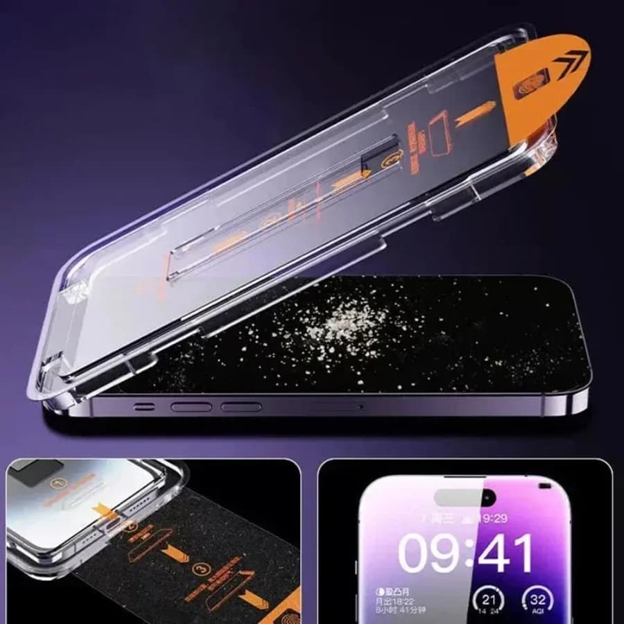Kit de instalação para película de vidro temperado Xiaomi Poco C75 com aplicador transparente e proteção contra poeira