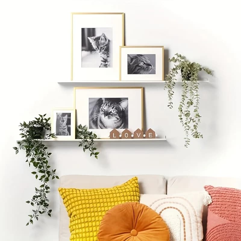 Prateleira de Metal para Parede, Suporte Flutuante para Exibição e Armazenamento para Cozinha, Sala de Estar, Banheiro ou Escritório, Instalação por Perfuração