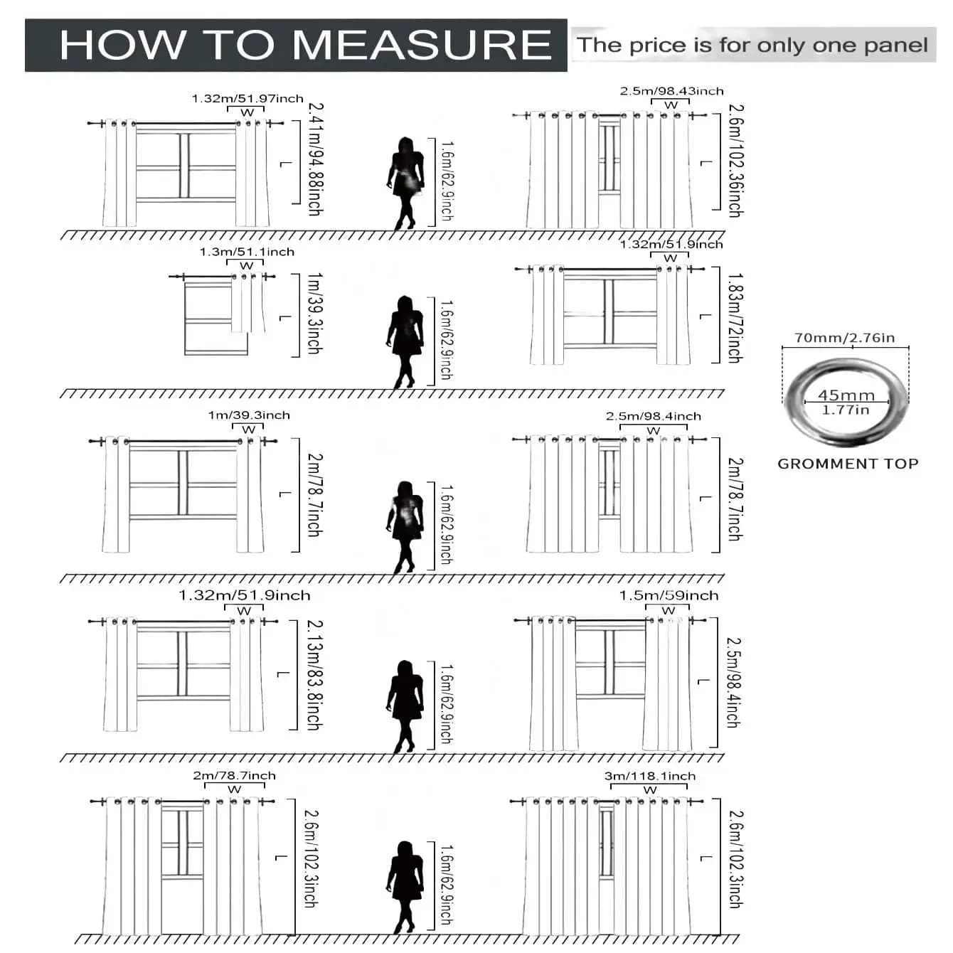 1Pç Cortina Blackout Moderna Minimalista - Isolamento Térmico, Cortinas Universais para Todas as Estações para Quarto (Com Bolso para Varão) Apenas Cortinas