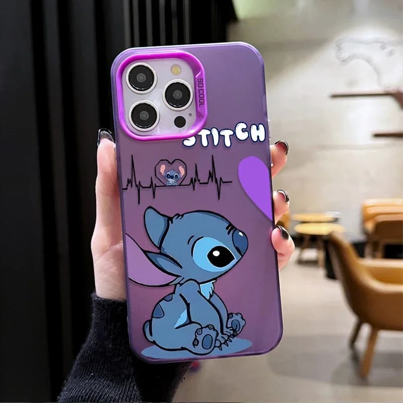 Capa para celular roxa com estampa do Stitch da Disney, proteção em plástico para Xiaomi POCO X7 X6 X5 X3 F6 F5