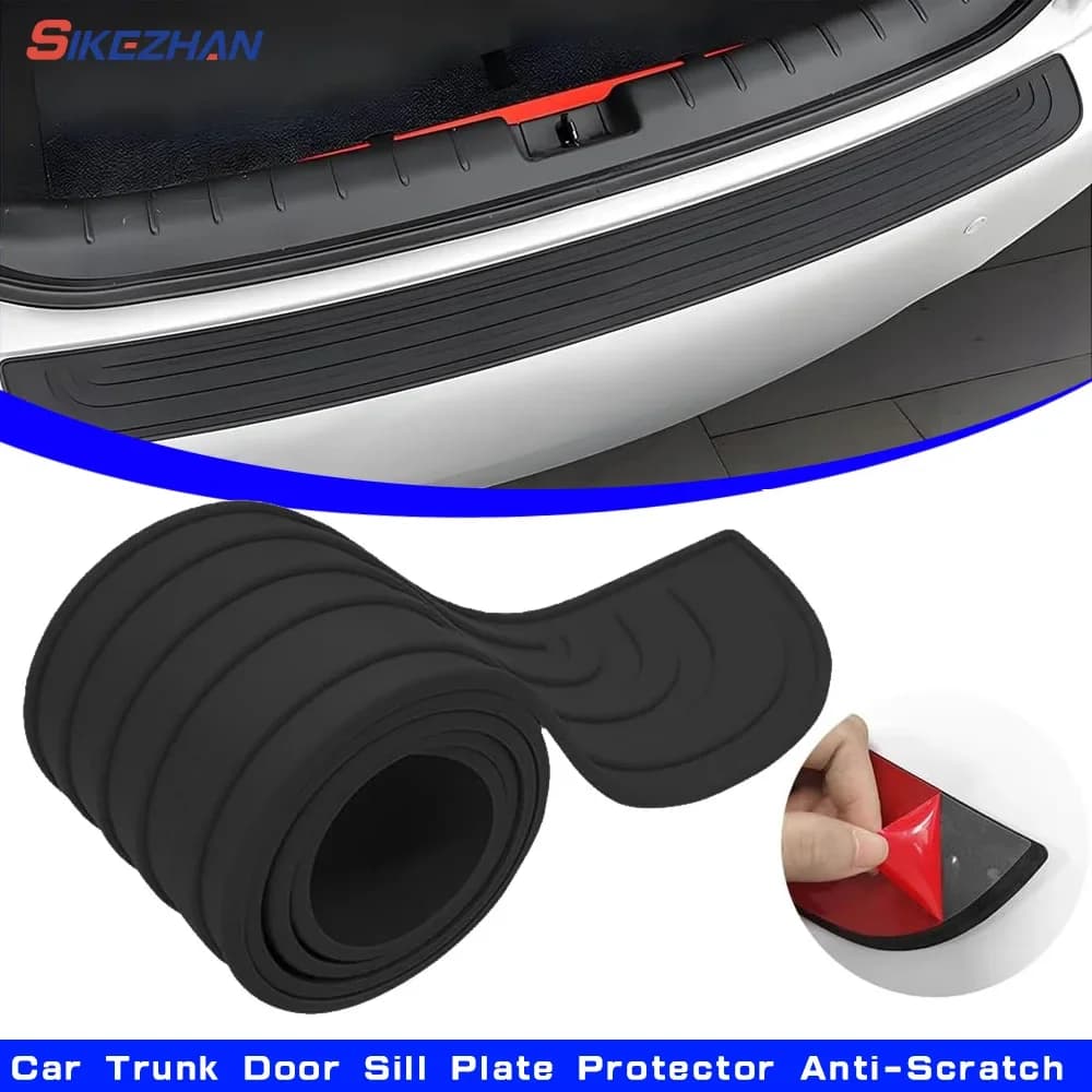Protetor universal da placa do peitoril da porta do tronco do carro anti-risco borracha amortecedor traseiro guarda anti-colisão tira protetora