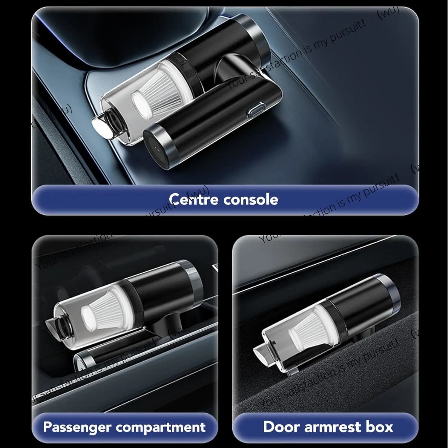 Aspirador Inalámbrico para Coche, 120W, Alta Potencia, Portátil, Carga Rápida, Limpieza Eficiente, Variedad de Accesorios