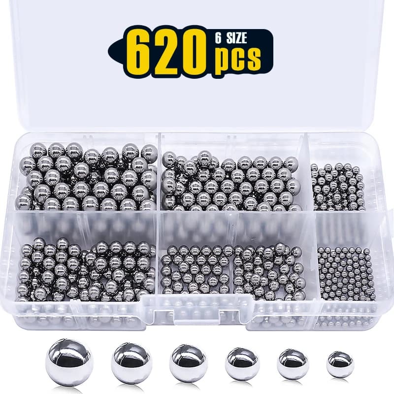 Kit 620 peças bolas de rolamento bicicleta aço precisão 6 tamanhos