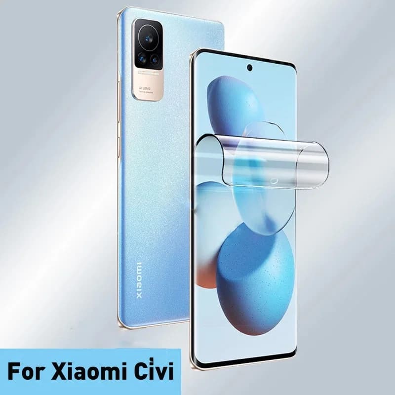 Película protetora hidrogel transparente para Xiaomi Civi com cobertura total kit 3 peças