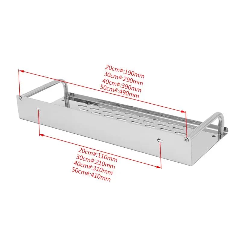 Prateleira de aço inoxidável para cozinha e banheiro, 40cm, 400mm, 110mm, com parafusos e buchas