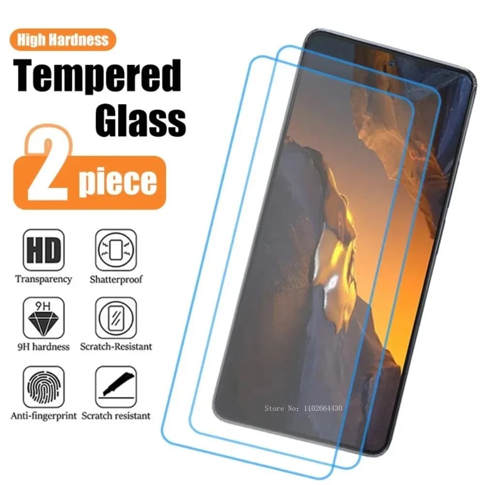 Protetor de tela de vidro temperado transparente 2 peças para Xiaomi Poco com alta dureza e resistência a riscos