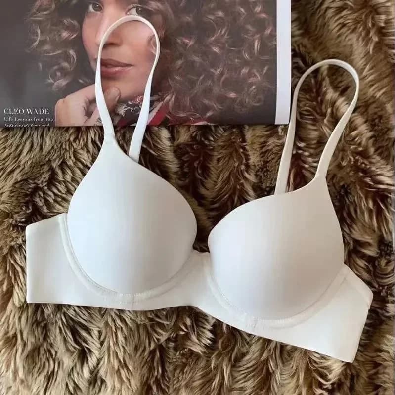 Sutiã branco sem costura MOONBIFFY bralette com alças finas e tecido macio para conforto diário