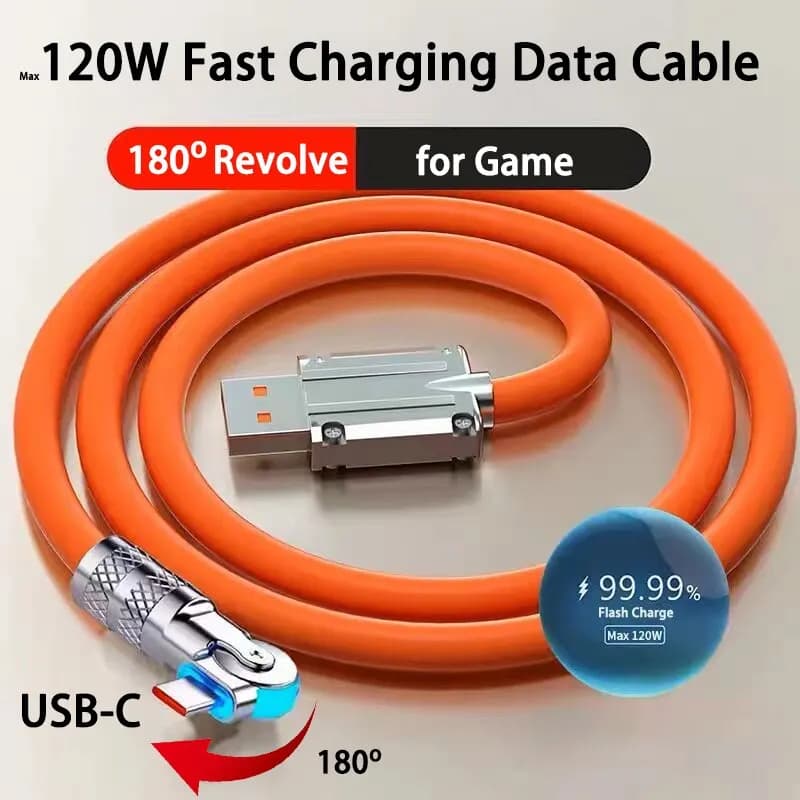 Cabo de carregamento USB tipo C 120W 7A para jogos Xiaomi Redmi Honor