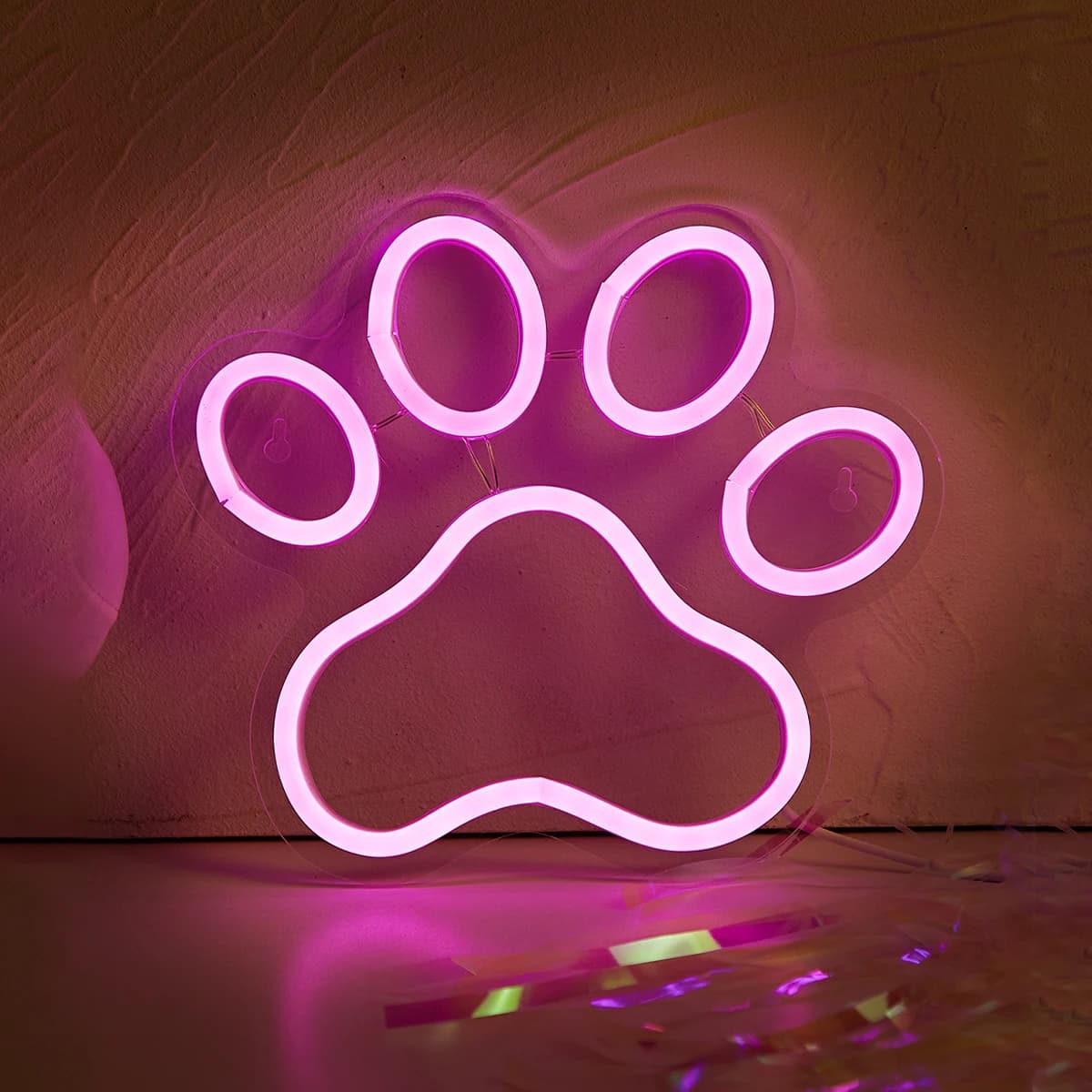 Chi-buy LED Neon Paw USB Powered Neon Signs Night Light 3D Wall Art & Game Room Quarto Sala de estar Decoração Lâmpada Sinais
