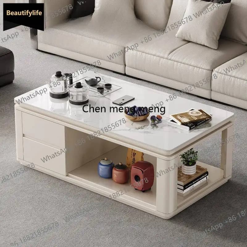Mesa de Centro Designer c139, Mesa de Café Italiana Única Branca, Mesa de Centro Nórdica Luxuosa para Sala de Estar
