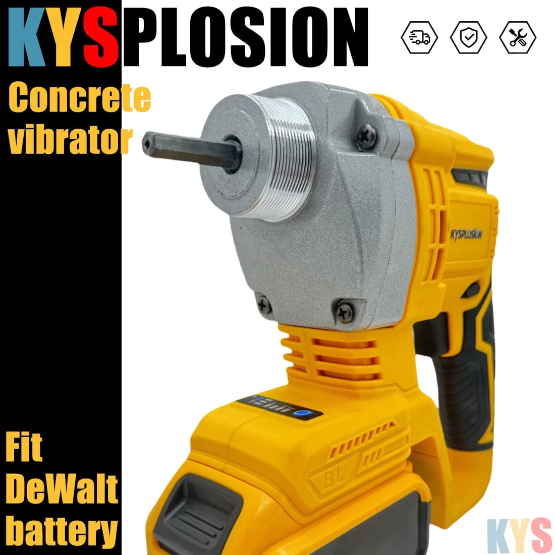 Vibrador de concreto sem escova 6000rpm 600w sem fio portátil compatível com bateria DeWalt 20V