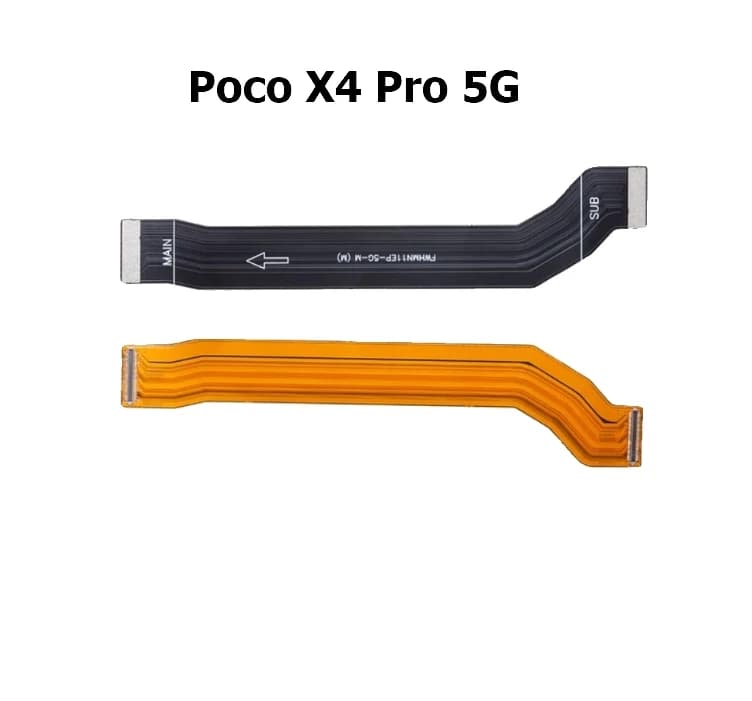 Cabo flexível FPC preto e laranja para placa-mãe Xiaomi Poco X4 Pro 5G com conectores